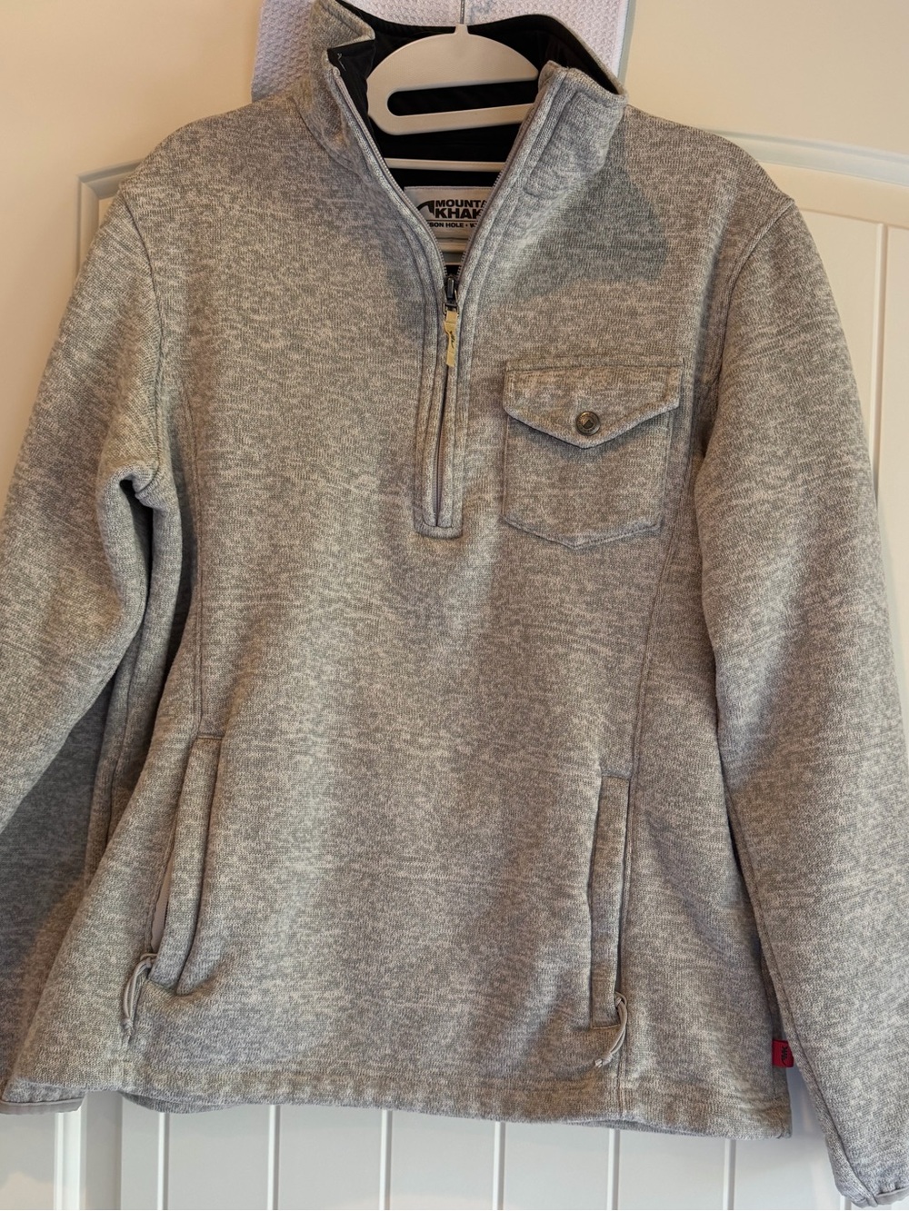 Mountain Khakis Mens Small Old Faithful Heather Gray Quarter Zip Fleece Pullover